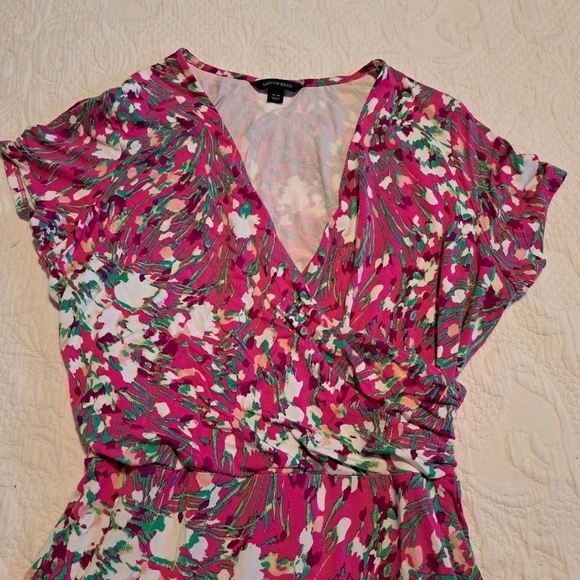 Lands' End women's size 14-16 cross over front top, below knee dress, EUC - Picture 3 of 6